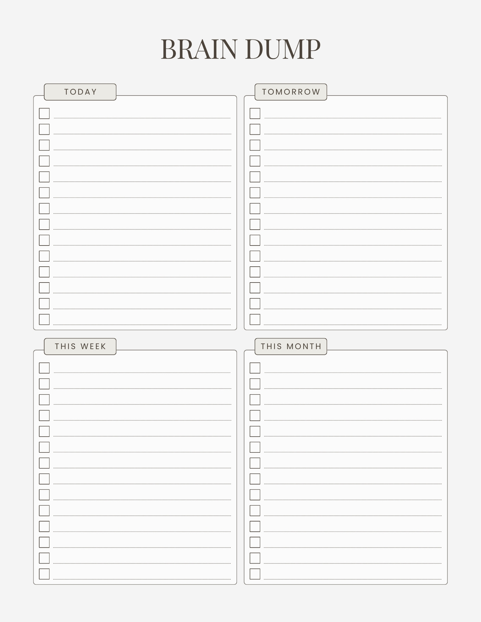 Brain Dump template