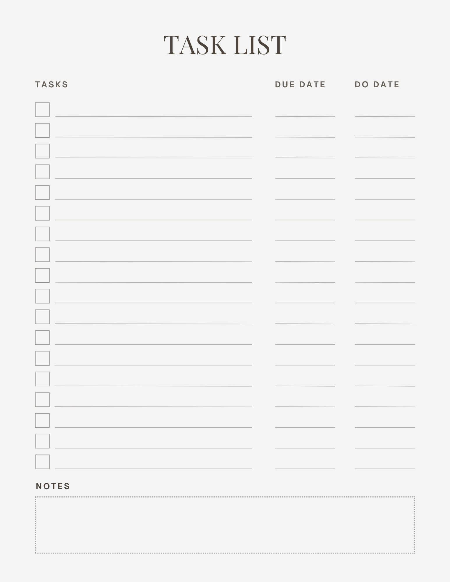 Task List template