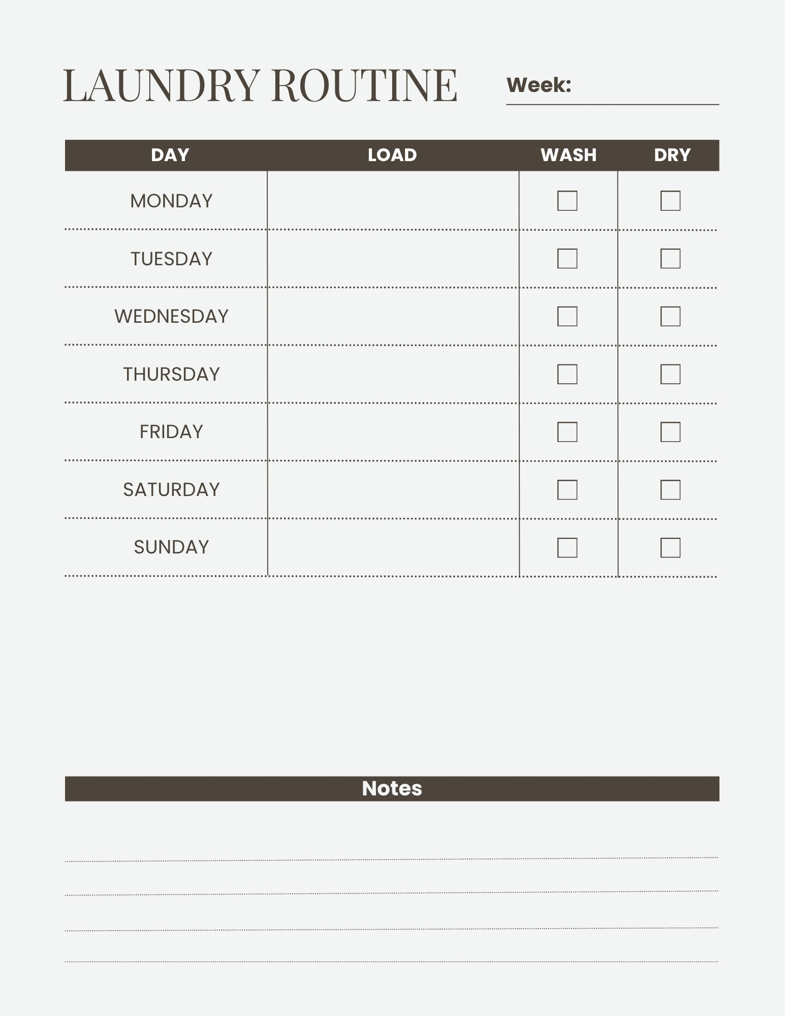 Laundry Routine template